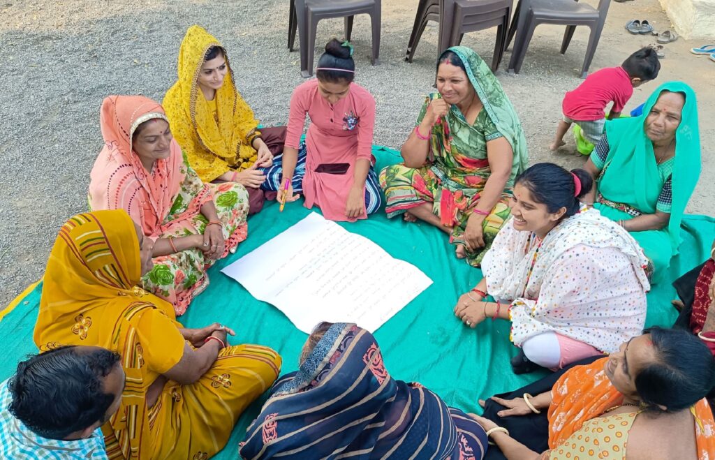 A Gram Sabha meeting during development plan preparation